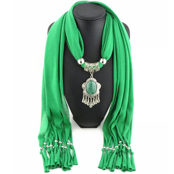 

raylans 2018 spring europe trend women shawls gemstone alloy pendant necklace scarves wraps stoles, Blue;gray