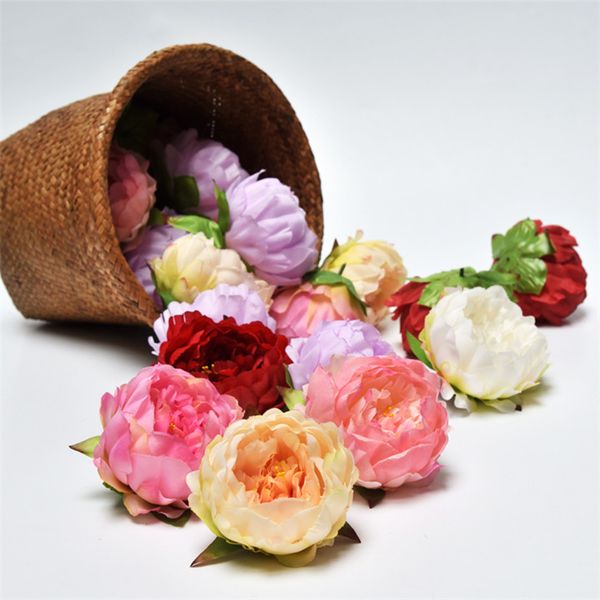 

200pcs artificial peony flowers heads 4.7inch big rose flower heads wholesale for wedding decor,flower wreath, flower garland,flower ball