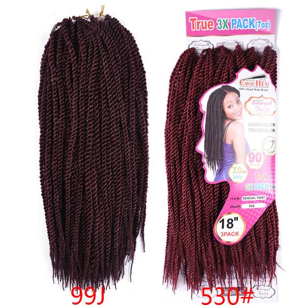 2020 18 Inch 12 Strands Senegalese Twist Hair Ombre Bug Silver