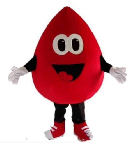 2018 venda Quente gota de sangue vermelho traje da mascote dos desenhos animados caráter fancy dress EMS frete grátis