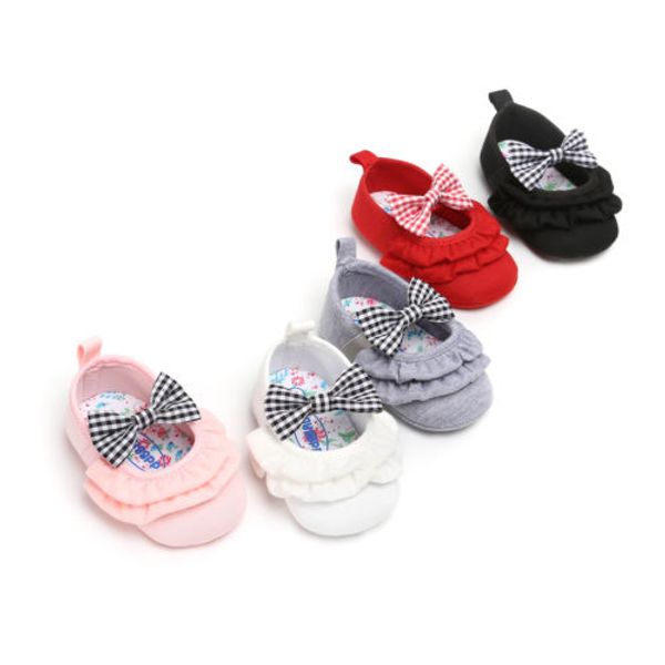 

newborn baby girls fashion infant toddler prewalker kids girl casual bowknot loafers soft soled shoes, Black