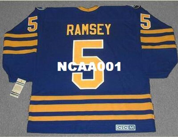 

mens #5 mike ramsey buffalo sabres 1992 ccm vintage hockey jersey or custom any name or number retro jersey, Black;red
