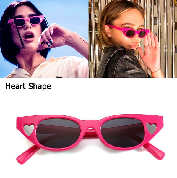 

jackjad мода прохладный уникальный тонкий cat eye стиль солнцезащитные очки женщины street привязать heart shape design солнцезащитные очки, White;black