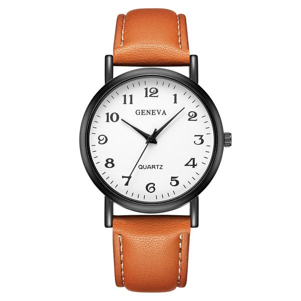 

2018 minimalistic watch female fashion sport stainless steel case leather band quartz analog wrist watch11.06, Slivery;brown