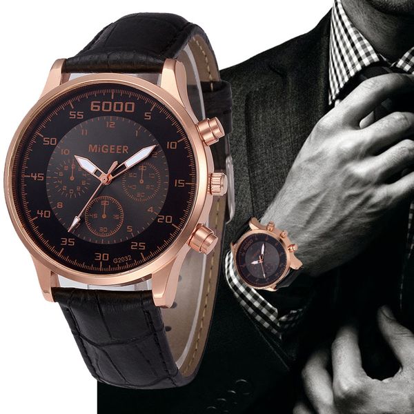 

2018 men watches retro design business big dial pu leather band analog alloy quartz male clock wrist watch relogio masculino, Slivery;brown