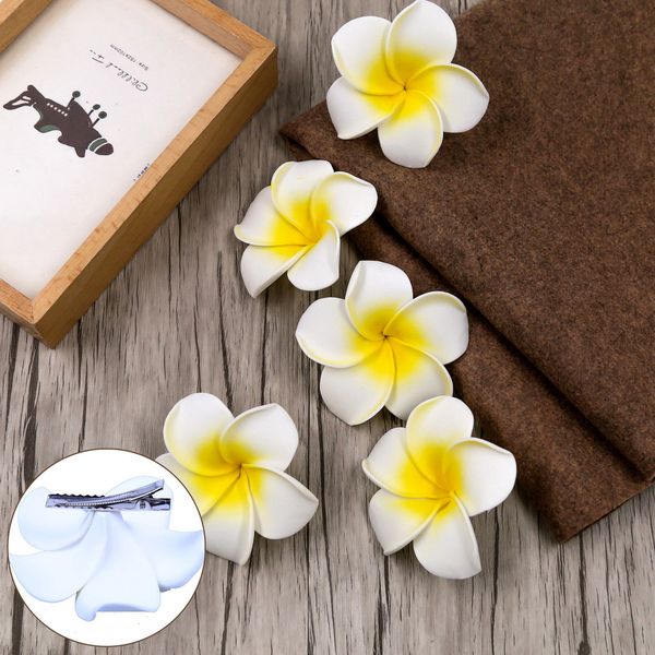 

flower hair clip bridal accessories barrette hawaiian wedding party, White