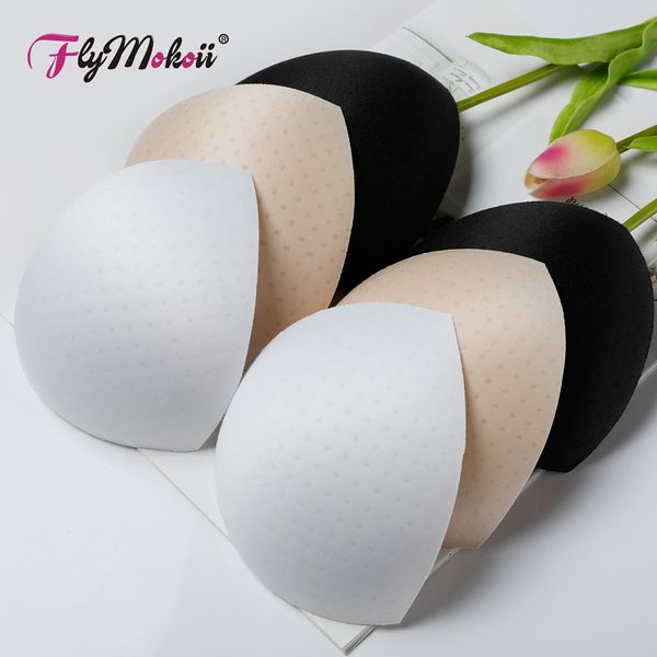 

women intimate accessories 10 pairs/lot triangle sponge bra pads for swimsuit dress removable chest insert breast bra cups push up enhancers, Black;white