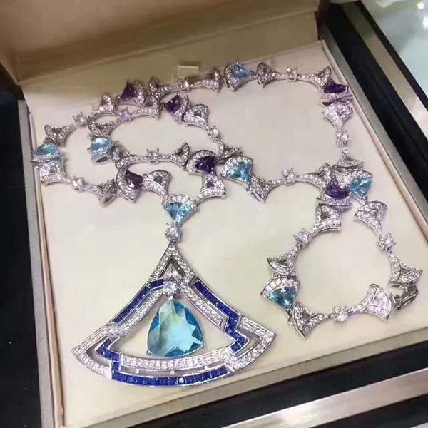

высокое качество designercz алмазов красные каменные подвески ожерелья партии ювелирных изделий для женщин, Silver
