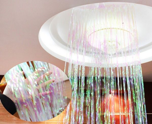 50pcs colorful rainbows rain curtain transparent rainbow Christmas wedding birthday party party background party decoration