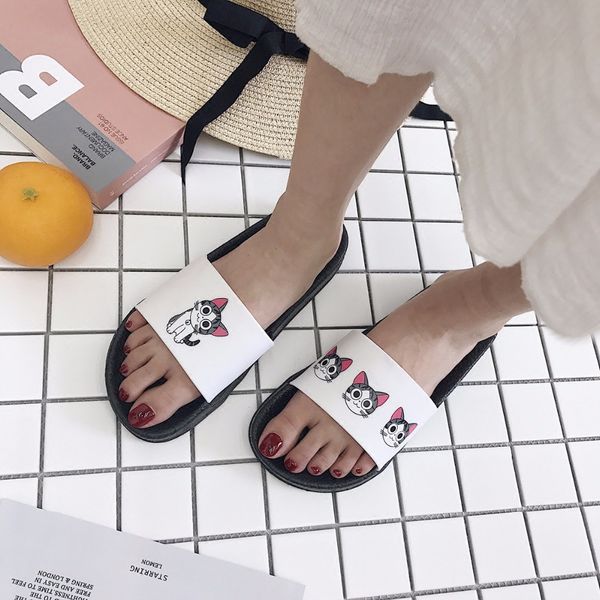 

mazefeng summer women casual slippers cartoon animation female slides ladies beach shoes women outside slippers women slides, Black