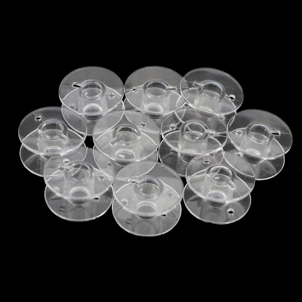 

2018 new arrival lots 10pcs clear plastic empty bobbins for brother janome singer sewing machines for clothes supply op, Black