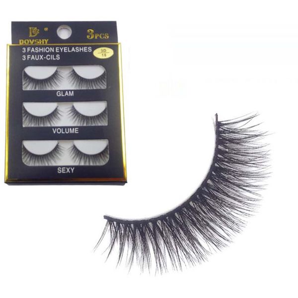 

3 pairs natural false eyelashes full strip fake lashes long makeup 3d-18 lashes eyelash extension for beauty tools