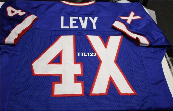 

мужчины #4x marv levy hof 2001 jsa cert сшитые ретро джерси полный вышивка джерси размер s-4xl или пользовательские любое имя или номер джер, Black;red