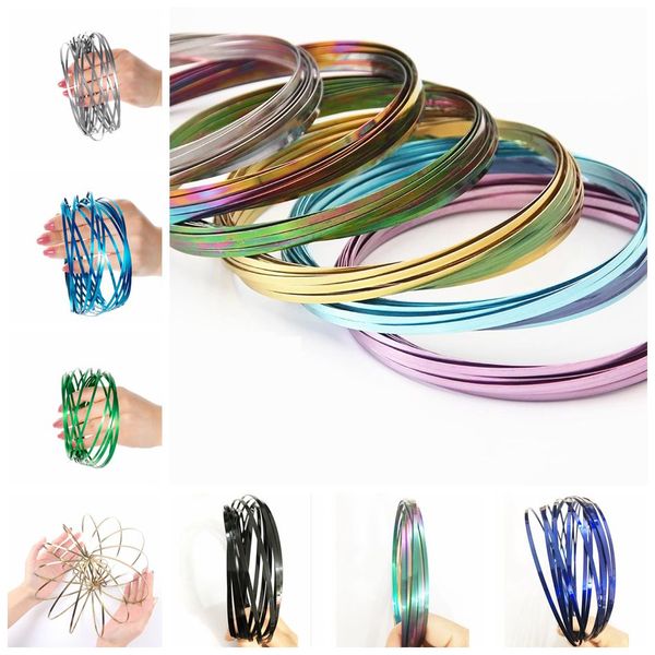 

metal toroflux rainbow colorful flow ring toy 10 colors holographic by while moving creates a ring flow kinetic toys ooa4717