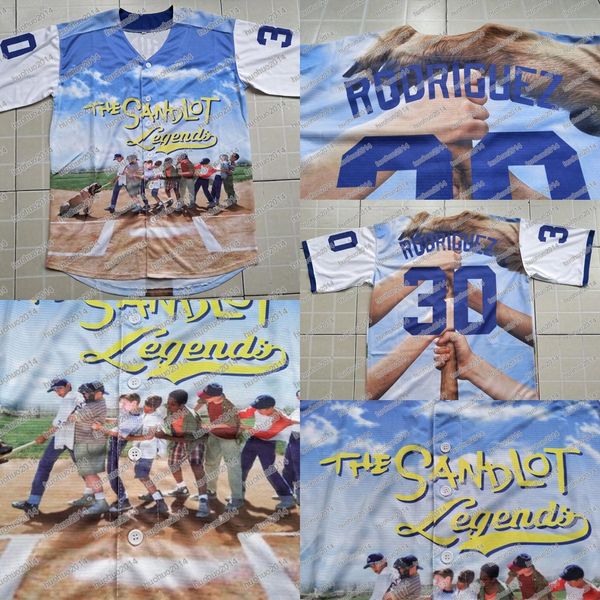

Benny 'The Jet' Rodriguez 30 The Sandlot Legends Baseball Jersey Men 3D Printer Shirts Size S-3XL