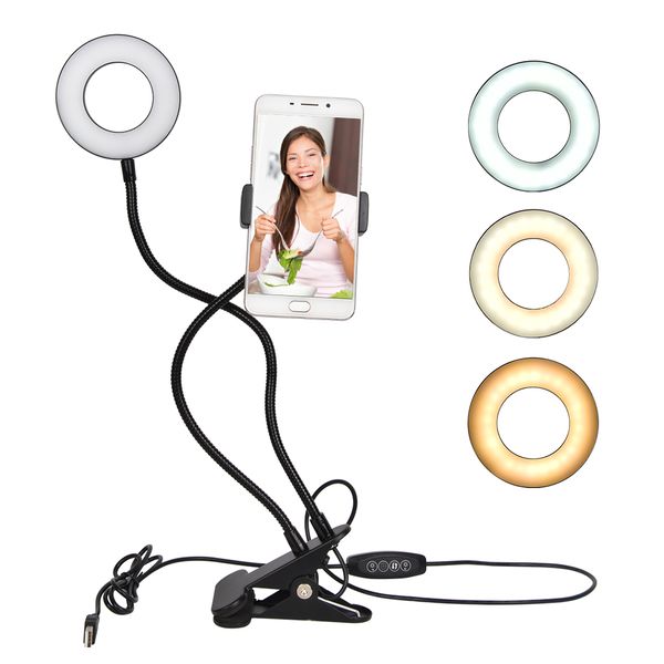 

p studio selfie led ring light with cell phone mobile holder for youtube live stream makeup camera lamp for mobile phone