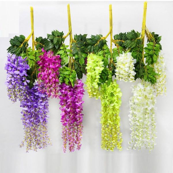

2018 artificial ivy flower ilk flower wi teria flower rattan for wedding centerpiece decoration bouquet garland home wall ornament