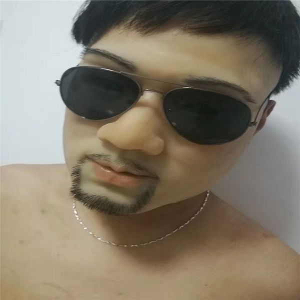 

handmade silicone and sweet half female male face ching crossdress mask crossdresser doll man adults