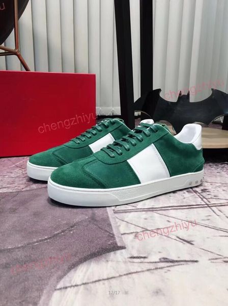 

2019 Мужские Женские Роскошные Дизайнеры Повседневная Обувь Бархат Красный Зелены