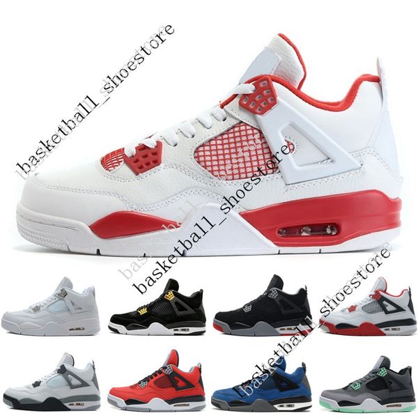 

2018 4 4s mens basketball shoes motosports blue fire red white cement pure money black cat bred fear pack athletic sports sneakers trainers