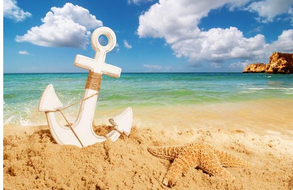 

p wallpaper 3d stereoscopic original blue clear sea blue sky white clouds beach star tv background wall extension perso