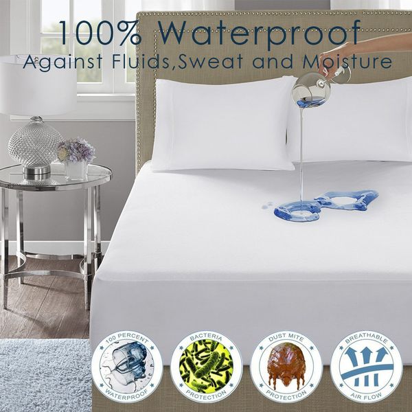 

180x200cm 100% waterproof smooth mattress cover hypoallergenic waterproof mattress protector cover for pad bed sheet