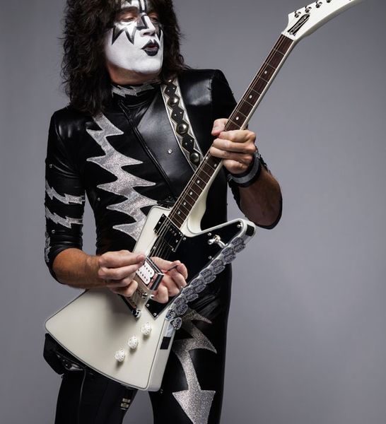 

Limited Edition Tommy Thayer White Lightning Explorer Outfit Metallic White Electric Guitar Seymour & Humbuckers Pickups, Mirror Pickguard