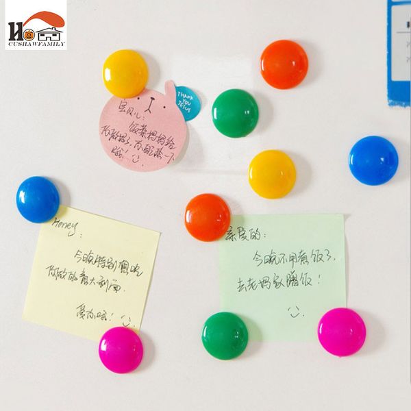 

10 pcs/lot colorful circular plastic fridge magnets whiteboard sticker refrigerator magnets kids gifts home decoration