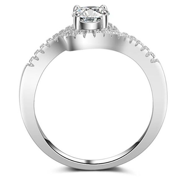 

2018 new vintage style 1 ct created diamond solid 925 sterling silver bridal wedding engagement ring jewelry, Golden;silver