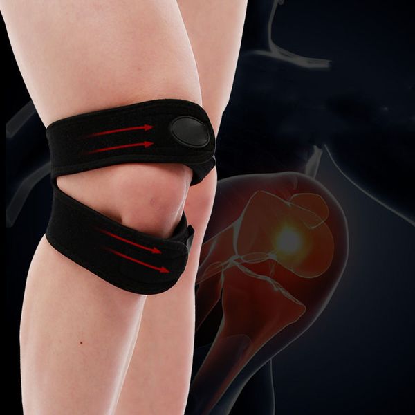 

adjustable double compression knee basketball brace strap support band elastic