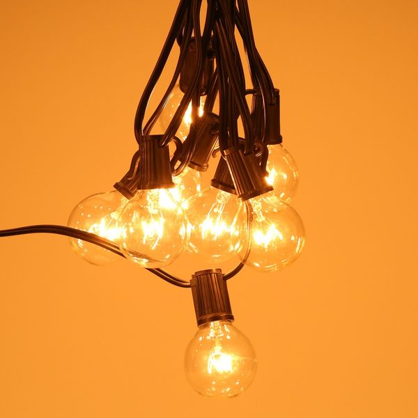 

Рождественский Патио Глобус Лампы String Light G40 с 25Очистить Старинные Лампы Шнуры Огни Внутренний / Открытый Подвесной Светильник Задний двор Гирлянда Декор