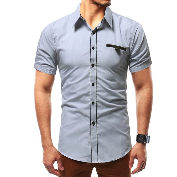 

unpadupe 2018 men shirt personality threshold dress shirt short sleeve slim fit camisa masculina casual male hawaiian shirts 4xl, White;black