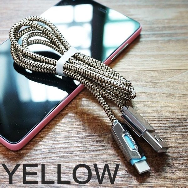 

details about dz nylon braided lights led micro usb cable android sync data cable type-c fast wholesales price