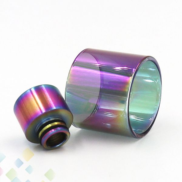 

Rainbow Color Glass Tube and Rainbow Metal Drip tip Fit TFV8 BABY TFV12 PRINCE BABY Vape pen 22 E Cigarette DHL Free