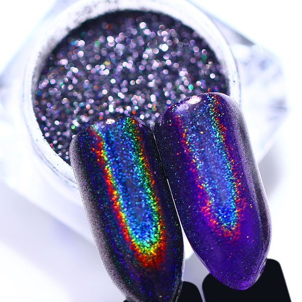 

0.5g holographic laser nail glitter mirror rainbow pigment powder dust manicure nail art decorations, Silver;gold