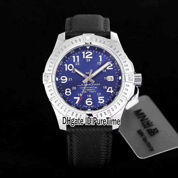 

New uperocean teelfi h a1739010 b772 134a teel ca e blue dial eta 2836 automatic men watch blue black nylon leather trap port watch, Slivery;brown