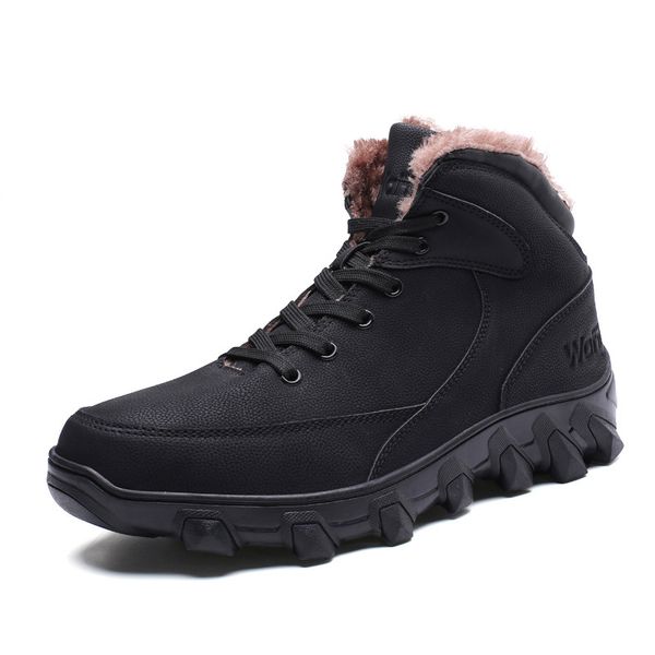 

39-46 winter boots men fur warm 2018 new men boots winter shoes brown black