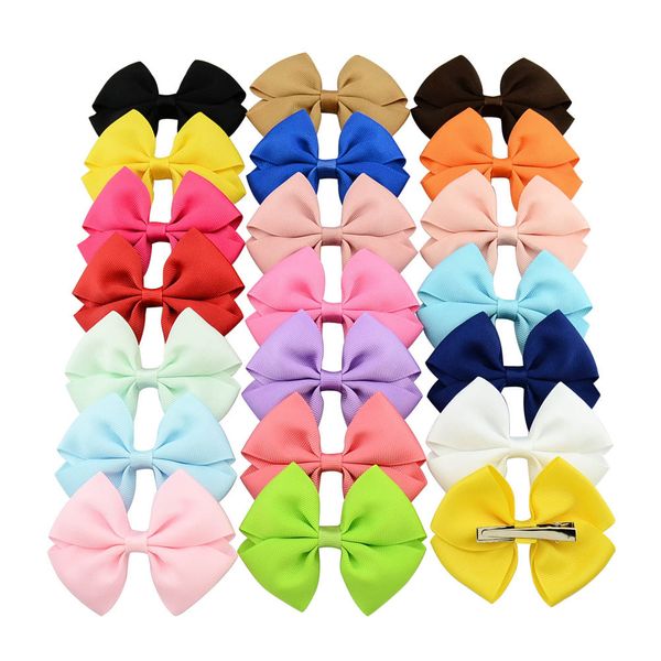 20pcs 4inch Girls' grampos de cabelo cabelo acessórios Boutique Grosgrain Ribbon Pinwheel belas curvas para Headband HD661