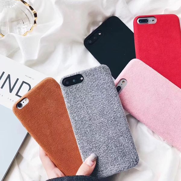 

mobile phone shell color protection sleeve simple shell super cilia cashmere shell(2pcs color random)