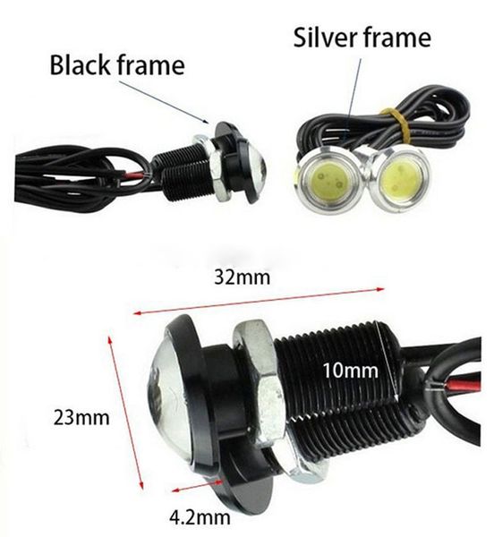 Led Eagle eye 23mm lamp12v carro levou DRL Daytime Running fonte de luz luz de aviso de estacionamento