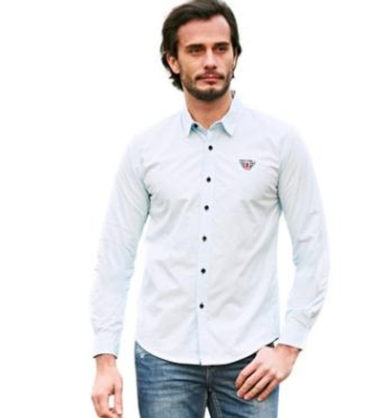 

casual male casual long sleeved solid color shirts pure cotton mens brand clothes large size shirt fredd marshall j2483, White;black