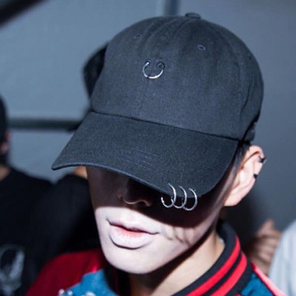 

new hat men and women korean version hip hop casual fashion wild sunshade bend iron ring duck tongue advertising cap, Blue;gray