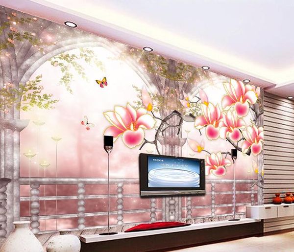 

swan lake landscape scenery tv background wall modern living room wallpapers