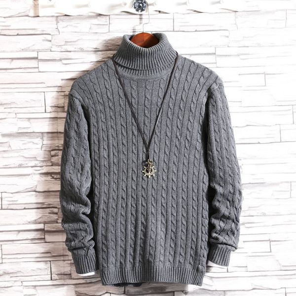 

winter new high collar men sweater thick warm fashion solid color slim fit casual large size -5xl long sleeve pullover man, White;black