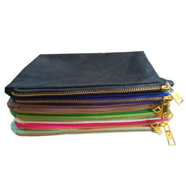 

dhl 50pcs blank canvas pouch makeup bag cosmetic pouch toiletry case mix color