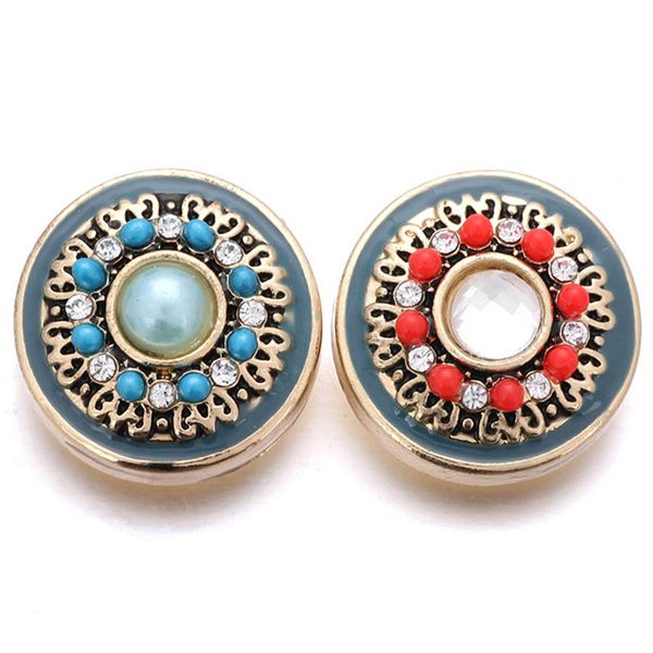 

10pcs snap button jewelry 2 color round 18mm snaps alloy button charms fit leather silver snap bracelet, Bronze;silver