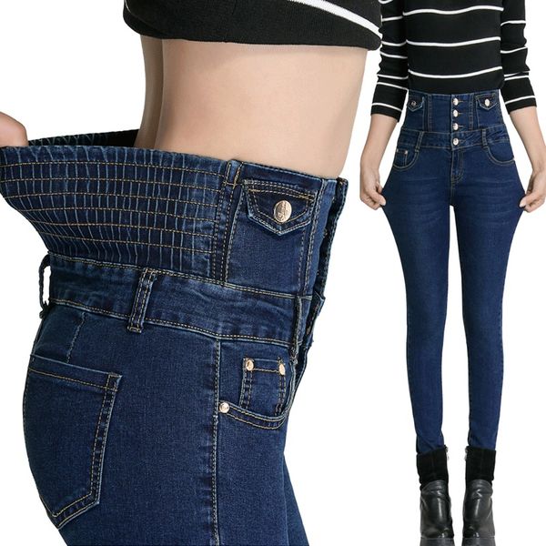 

women new fashion classic stretchy high waist slim leggings jean skinny jeggings skinny pants big size bottoms ma0133, Blue
