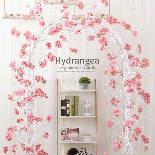 

wedding decoration artificial flowers silk hydrangea vine wedding arch wall decor rattan silk garlands of artificial flowers silk wisteria