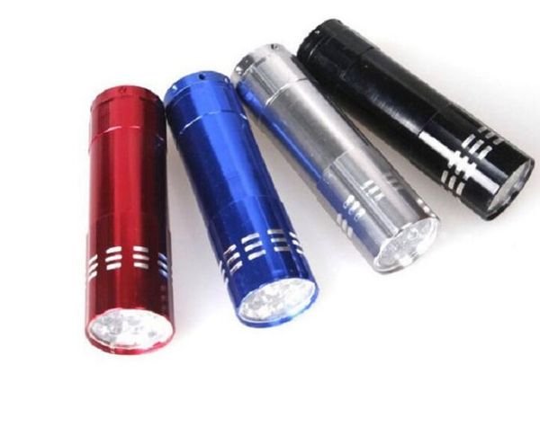 

New portable 9 cree led uv light fla hlight hiking torchlight aluminium alloy money detecting led uv lamp light with box no battery