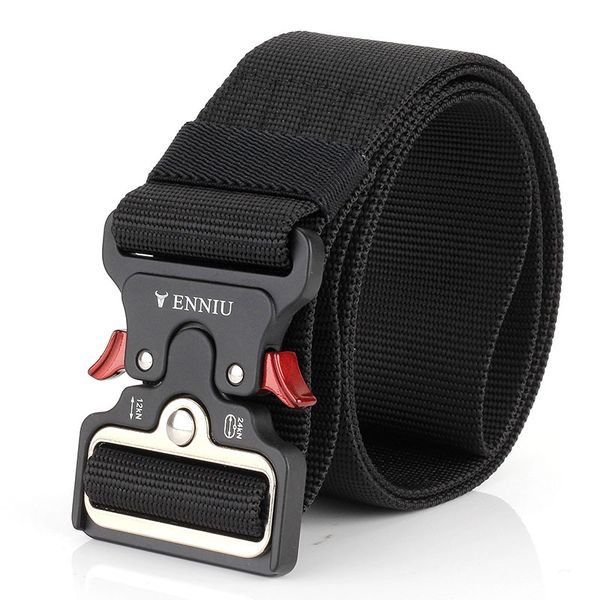 

2018 men's canvas belt metal insert buckle nylon trainin army tactical belts for men male strap, Black;brown